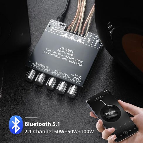 ZK-TB21 50WX2+100W Power Amplifier Board, TPA3116D2 Chip with Bluetooth and AUX Inputs, 2.1 Channel Audio Power Amplifier in Kuwait