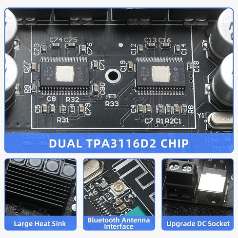 ZK-TB21 50WX2+100W Power Amplifier Board, TPA3116D2 Chip with Bluetooth and AUX Inputs, 2.1 Channel Audio Power Amplifier in Kuwait