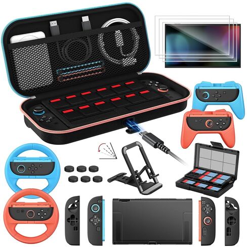 ivoler 21-in-1 Accessories Bundle Kits for Nintendo Switch 2,Carrying Case in Kuwait