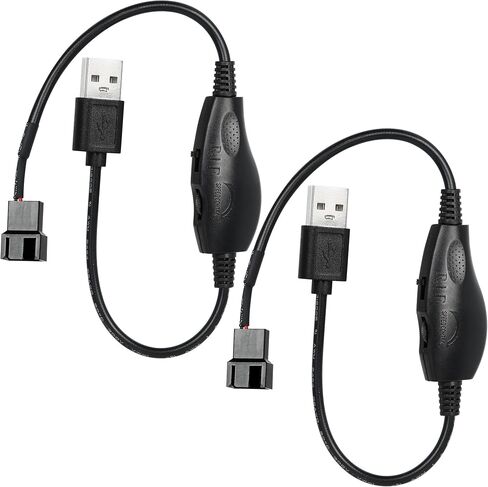 2 Pack USB 5V to 12V 4-Pin Fan Speed Adapter Controller, Max 12V 8W Output, 4 Pin Fan Splitter for PC Cooling Fans, 11.8" in Kuwait