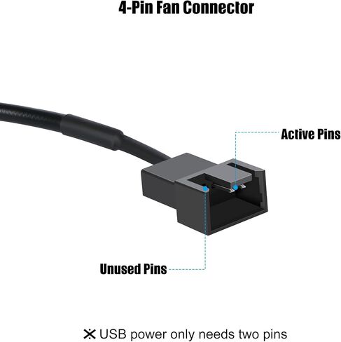 2 Pack USB 5V to 12V 4-Pin Fan Speed Adapter Controller, Max 12V 8W Output, 4 Pin Fan Splitter for PC Cooling Fans, 11.8" in Kuwait