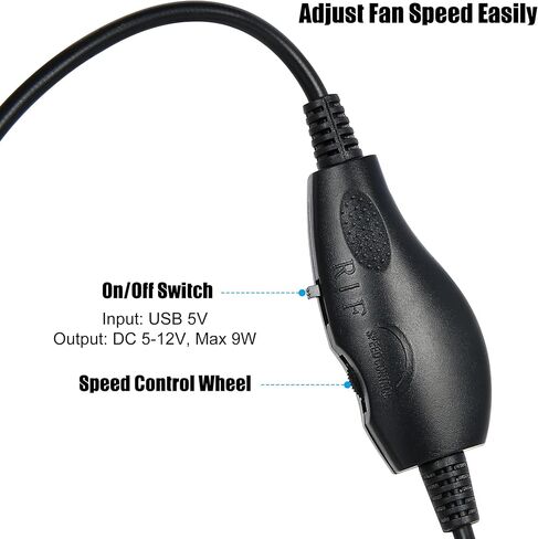 2 Pack USB 5V to 12V 4-Pin Fan Speed Adapter Controller, Max 12V 8W Output, 4 Pin Fan Splitter for PC Cooling Fans, 11.8" in Kuwait