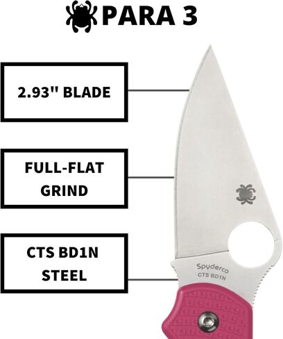 Spyderco Para 3 Lightweight Folding Pocket Knife, PlainEdge in Kuwait