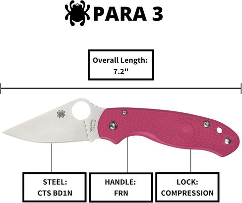 Spyderco Para 3 Lightweight Folding Pocket Knife, PlainEdge in Kuwait