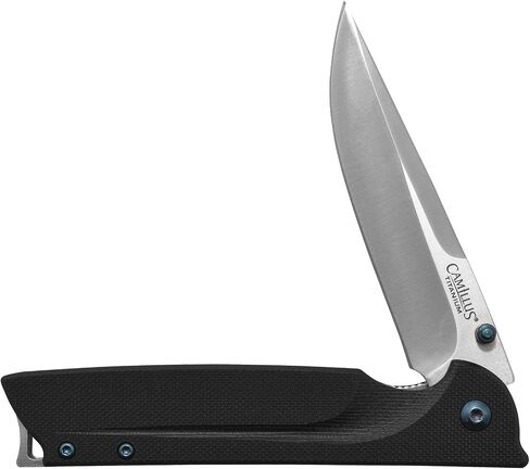 Camillus 19392 Keto Titanium Bonded 420 Stainless Steel Drop-Point Folding Knife with 3" Blade and Pocketclip, 8" Length in Kuwait