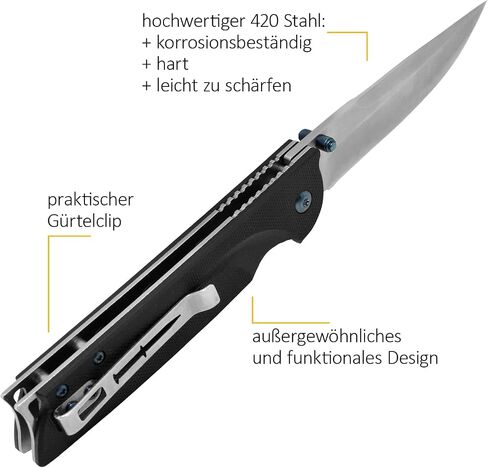 Camillus 19392 Keto Titanium Bonded 420 Stainless Steel Drop-Point Folding Knife with 3" Blade and Pocketclip, 8" Length in Kuwait