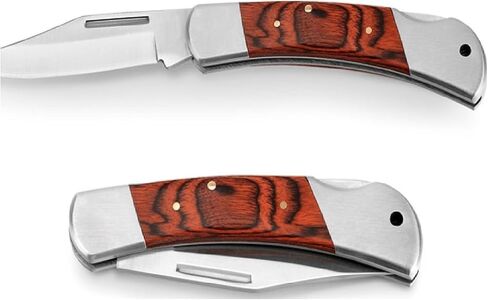 ASR Outdoor Classic Camping Folding Pocket Knife Paka Wood Inlay, 7.5 inches in Saudi Arabia