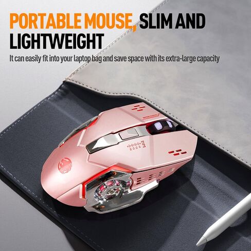 Guiheng Wired Gaming Mouse, Optical USB Mice for Laptop/Desktop, 1200 to 3600 and RGB Light, Ergonomic with 6 Programmable Buttons for Computer Windows 7/8/10/XP Vista Linux Chromebook PC(Pink) in Kuwait