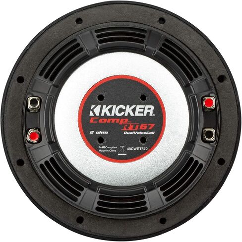 KICKER CompRT 6.75"(165mm) Subwoofer, DVC, 2-ohm, RoHS Compliant (Renewed) in Kuwait