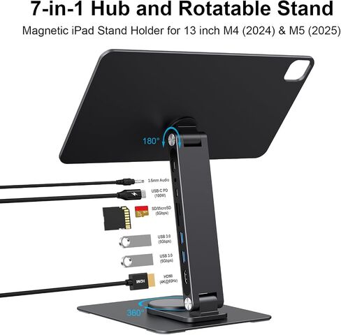 iPad Pro 13-inch Magnetic Stand Hub，Foldable Dock Station in Kuwait