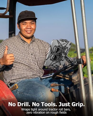 Tractor Tablet Holder Handlebar - Durable Metal & Anti-Shake in Kuwait