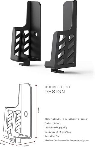 Adhesive Rack Wall Mount Universal Dock for Tablet Smartphone eReader Remote Control Holder Stick on Wall,Fits for iPad Samsung Google Surface, 3M Adhesive or Screws Installation Available,Black in Kuwait