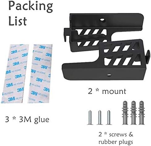 Adhesive Rack Wall Mount Universal Dock for Tablet Smartphone eReader Remote Control Holder Stick on Wall,Fits for iPad Samsung Google Surface, 3M Adhesive or Screws Installation Available,Black in Kuwait