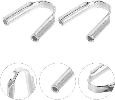Homoyoyo Wire Guard with Easy Stringing 12pcs Sterling Silver U Shape Protective Design Mini Wire Guards Hypoallergenic Silver Findings for Jewelry Making for DIY Jewelry Crafting in Saudi Arabia