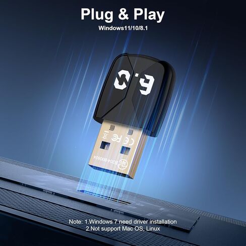 USB Bluetooth Adapter for PC, Bluetooth 6.0 Dongle Receiver EDR & BLE in Kuwait