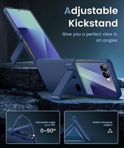 Vihibii for Samsung Galaxy Z Flip 7 Case Slim with Kickstand, 2025 5G, Blue in Kuwait
