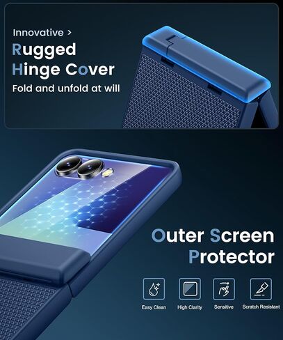 Vihibii for Samsung Galaxy Z Flip 7 Case Slim with Kickstand, 2025 5G, Blue in Kuwait