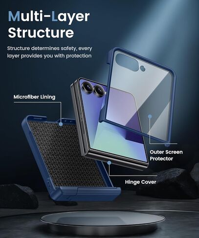 Vihibii for Samsung Galaxy Z Flip 7 Case Slim with Kickstand, 2025 5G, Blue in Kuwait