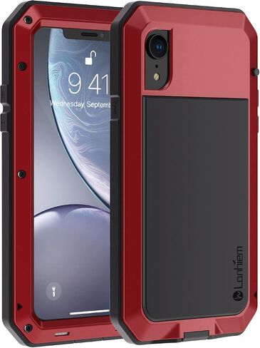 Lanhiem for iPhone 16 Pro Max Case, Metal Heavy Duty Shockproof Tough Rugged Case with Built-in Glass Screen Protector, 360 Full Body DustProof Strong Protective Phone Case for 16 Pro Max 6.9", Black in Saudi Arabia