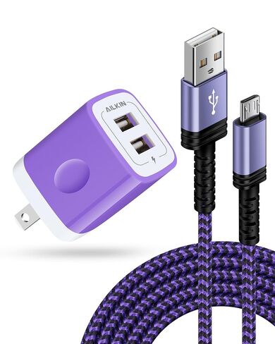 Micro USB Charger, Dual USB Port Wall Block with 6FT Android Fast Charging in Kuwait