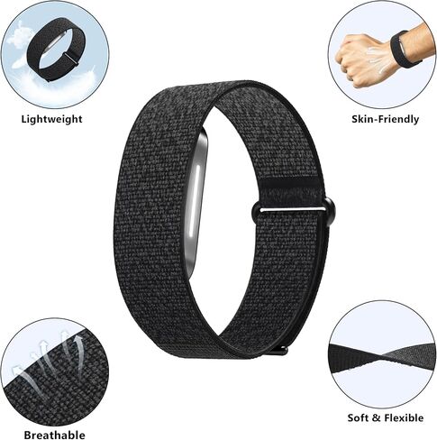 Band Compatible with Hume Band 2.0 for Women Men, Braided Nylon Stretchable Loop Sport Breathable Replacement Wrist Strap Compatible with Hume Band 2.0 Screenless Fitness Tracker in Kuwait