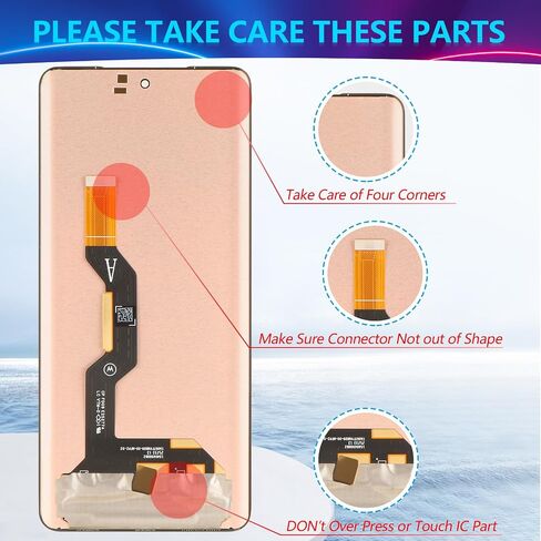 OLED for Motorola Moto Edge 2025 XT2519 Screen Replacement for Moto Edge 2025 LCD Display Touch Screen Digitizer Assembly Replacement with Tools(Support Fingerprint) in Kuwait