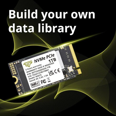 Timetec 1TB M.2 2242 NVMe SSD - PCIe Gen3x4, Single Sided, Read/Write Up to 2,500/1,700 MB/s, Compatible with Lenovo ThinkPad X1 Nano Gen 2 & ThinkPad 11e Yoga Gen 6 Laptops in Kuwait