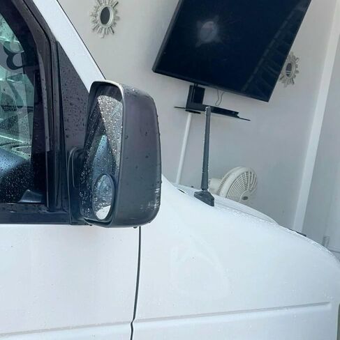 7" Rubber Black Antenna Mast for Ford E-150/E-250/E-350/E-450/E-550 Econoline 1992-2026 — Power Radio AM/FM Antenna — Waterproof, Easy Installation, No Tools Required — Antenna Base is Not Included in Kuwait