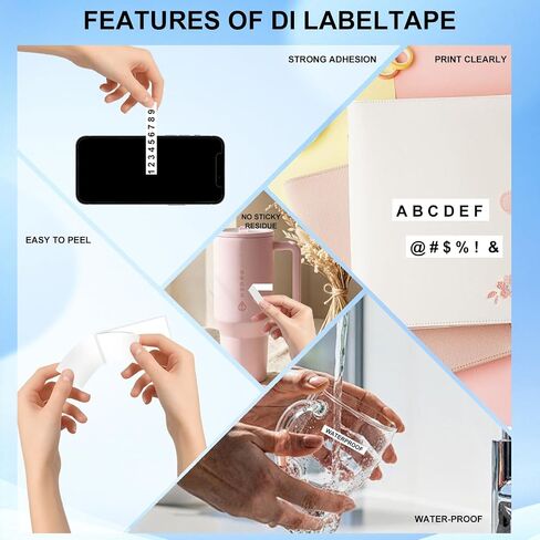 10-Pack Compatible with Dymo LetraTag Label Maker Refills 91331 Plastic White Tape, Work with Labeler Letra Tag 200B, LT 100T 100H Plus printer-12mm x 4m (1/2" x 13') in Kuwait