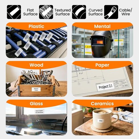 6X Replace for DYMO Rhino 5200 Industrial Flexible Nylon Labels 3/4'' White in Kuwait