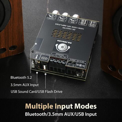 ZK-1002T MAX 2.0 Channel 200W Bluetooth Power Amplifier Board, TPA3221 Chip, Vehicle Amp with Bluetooth/AUX/USB Inputs in Saudi Arabia
