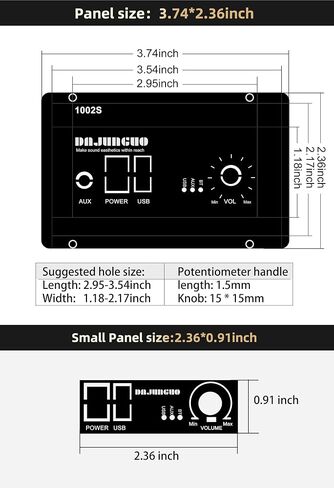 DAJUNGUO 1002S 2.0 Bluetooth Amplifier Board with Dual TPA3116D2 Chips, 100W+100W Power Output, Wide Voltage Range of 9-24V DC, Bluetooth/USB/3.5mm AUX Input Modes Supported in Kuwait