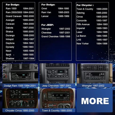 64G Radio for Jeep Wrangler Cherokee 1997-2002, Grand Cherokee 1996-1998, Dodge Ram 1500/2500/3500 1994-2001, Grand Caravan Avenger 1992-2000, 6.86"Touchscreen Stereo 5GWiFi Apple Carplay Android Auto in Saudi Arabia