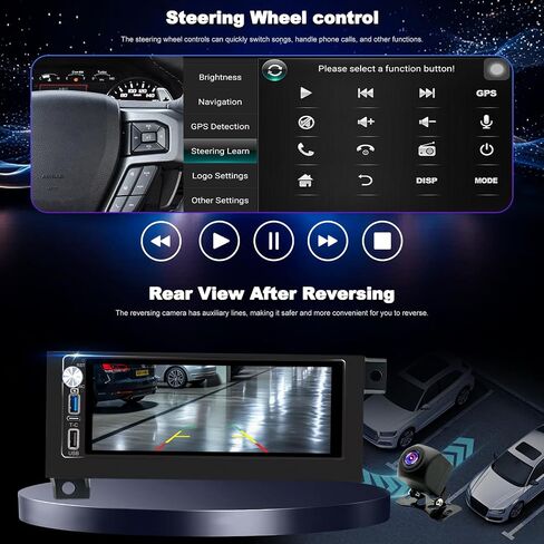 64G Radio for Jeep Wrangler Cherokee 1997-2002, Grand Cherokee 1996-1998, Dodge Ram 1500/2500/3500 1994-2001, Grand Caravan Avenger 1992-2000, 6.86"Touchscreen Stereo 5GWiFi Apple Carplay Android Auto in Saudi Arabia