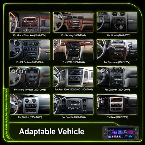 4G+64G 6.86 Inch Android Car Stereo for Dodge RAM 1500 2500 3500 2002-2006 Jeep Wrangler 2003-2006 Grand Cherokee 1999-2004 Wireless CarPlay Android Auto GPS WiFi SWC Bluetooth 32EQ Car Radio in Saudi Arabia