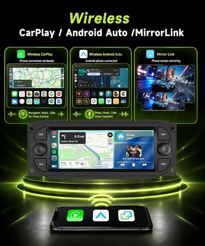 4G+64G 6.86 Inch Android Car Stereo for Dodge RAM 1500 2500 3500 2002-2006 Jeep Wrangler 2003-2006 Grand Cherokee 1999-2004 Wireless CarPlay Android Auto GPS WiFi SWC Bluetooth 32EQ Car Radio in Saudi Arabia