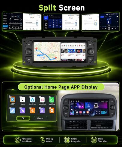4G+64G 6.86 Inch Android Car Stereo for Dodge RAM 1500 2500 3500 2002-2006 Jeep Wrangler 2003-2006 Grand Cherokee 1999-2004 Wireless CarPlay Android Auto GPS WiFi SWC Bluetooth 32EQ Car Radio in Saudi Arabia