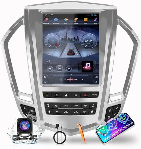 for Cadillac SRX 2010-2012 Tesla Style Car CarPlay Android Auto Navigation Stereo GPS Radio Reverse Camera 9.7" IPS Touchscreen Headunit Tablet Media Player, if Applicable Quad Core 2G+64G Silvery in Kuwait