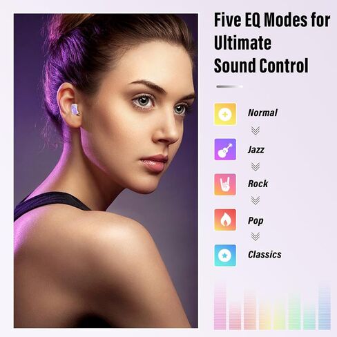 VEKJ Sleep Earbuds Bluetooth Crystal-Clear Calls, IPX7 Waterproof Earphones Lilac in Kuwait