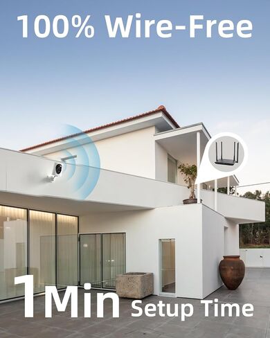 VIRTAVO VistaFlask 2K Security Cameras Wireless Outdoor, Battery Powered, AI Motion Detection, for Home Security, Starlight Lens for Colorful Night Vision, 2-Way Audio, Weatherproof, Cloud/SD Storage in Kuwait
