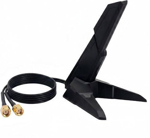 External RP-SMA Antenna WiFi 6E Tri-Band 2.4GHz/5GHz/6GHz with 3.94ft Extension Cable Magnetic Base – Compatible with ASUS ROG Strix/Maximus/ProArt/TUF Gaming Motherboards and 2T2R WiFi Cards in Kuwait