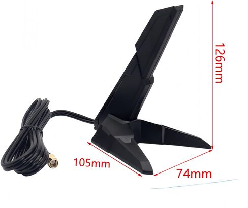 External RP-SMA Antenna WiFi 6E Tri-Band 2.4GHz/5GHz/6GHz with 3.94ft Extension Cable Magnetic Base – Compatible with ASUS ROG Strix/Maximus/ProArt/TUF Gaming Motherboards and 2T2R WiFi Cards in Kuwait