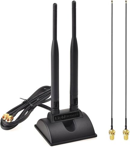 Eightwood 2.4GHz 5GHz Dual Band WiFi Antenna Kit for M.2 NGFF WiFi Card in Kuwait