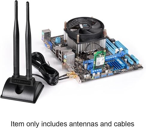 Eightwood 2.4GHz 5GHz Dual Band WiFi Antenna Kit for M.2 NGFF WiFi Card in Kuwait