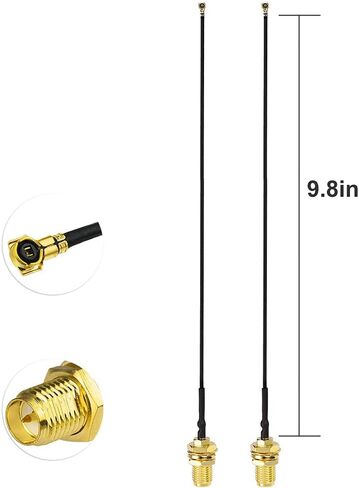 Eightwood 2.4GHz 5GHz Dual Band WiFi Antenna Kit for M.2 NGFF WiFi Card in Kuwait