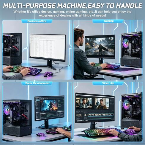GPVHOSO Gaming PC Desktop, Intel Core i7 4th Gen, GTX 1050 Ti 4GB in Kuwait
