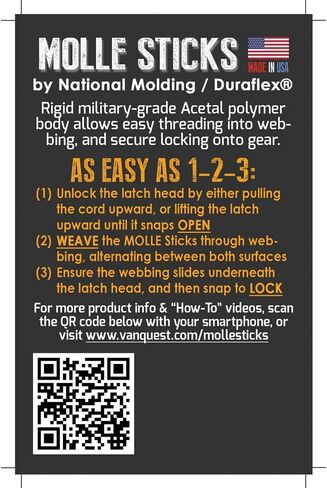 VANQUEST 5" MOLLE Sticks (4 Pack) (Wolf Gray) in Kuwait