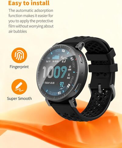 Screen Protector for Amazfit Active Max Smartwatch, 9H Tempered Glass, Drop-Proof, Scratch-Proof, Bubble-Free, 3 Pack. in Kuwait