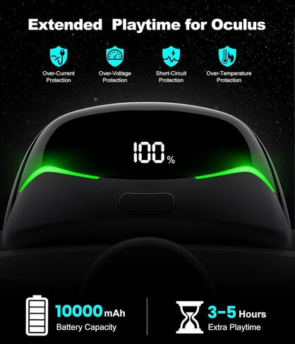 KawayeReal Battery Head Strap for Meta Quest 3/Quest 3S/Quest 2, with Magnetic Hot-Swappable & Detachable 10000mAh Battery Pack, Extends 3–5H Playtime, Comfortable VR Headset Strap for Oculus - MQ4003 in Kuwait