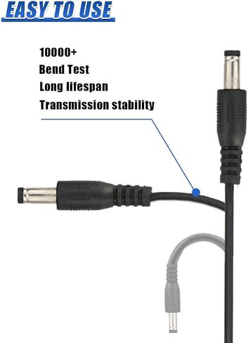 Craedli 12V Car Charger with 5V DC Power Cable, DC 5.5x2.1mm Cigarette Lighter Plug Power Cord with 11 Connectors, Universal Plug Charger Cable for DVD Player, GPS, Camera, Bluetooth Speaker(Black) in Saudi Arabia